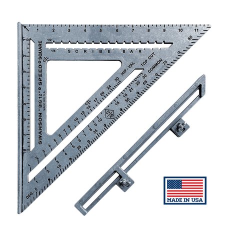 SWANSON TOOL "BIG 12"® Speed® Square with Layout Bar & Blue Book (carded) S0107